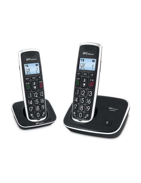 Telefono Inalambrico Spc Duo Telecom 7609-N Color Negro Identificador De Llamadas Agenda Pantalla