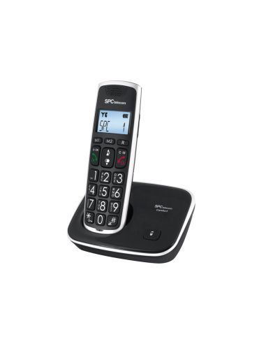 Telefono Inalambrico Spc Telecom 7608N Teclas Digitos Y Pantalla Extra Grandes Compatible Audifonos