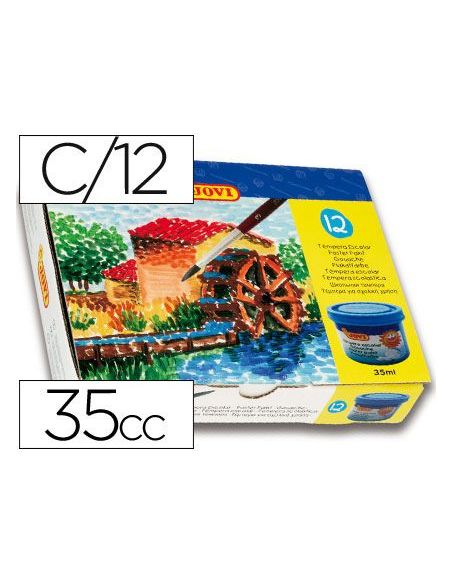 Tempera Escolar Jovi 35 Ml Caja De 12 Colores Surtidos|Libreriasalesiana