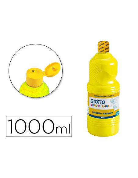 Tempera Liquida Giotto Escolar Lavable 1000 Ml Amarillo