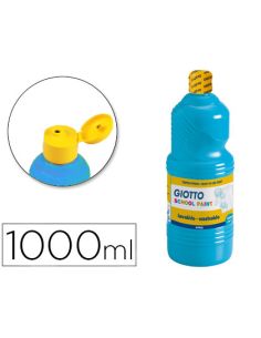 Tempera Liquida Giotto Escolar Lavable 1000 Ml Azul Cyan