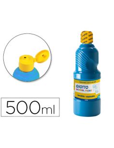 Tempera Liquida Giotto Escolar Lavable 500 Ml Azul Cyan