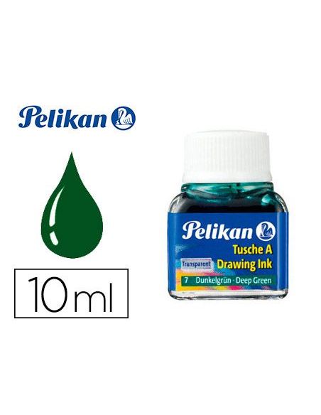 Tinta China Pelikan Verde Oscuro Bote De 10 Ml|Libreriasalesiana