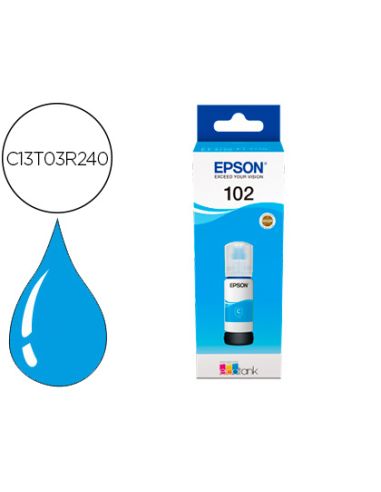 Tinta Epson Ecotank 102 Et-2700 / 2750 / 3700 / 3750 / 4750 Bote De 70 Ml Cian 6.000 Pag