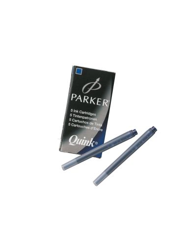 Tinta Estilografica Parker Azul Permanente Caja De 5 Cartuchos