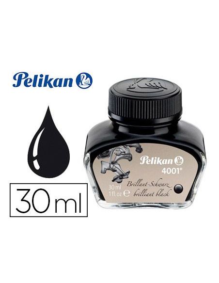 Tinta Estilografica Pelikan 4001 Negro Brillante Bote 30 Ml|Libreriasalesiana