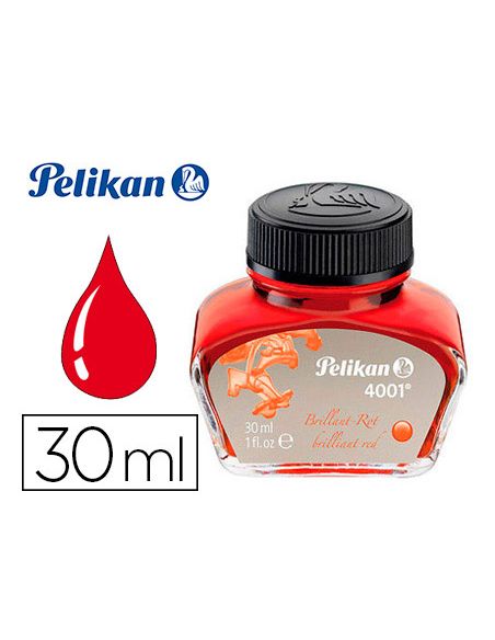 Tinta Estilografica Pelikan 4001 Rojo Brillante Bote 30 Ml