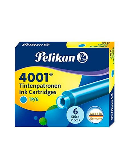 Tinta Estilografica Pelikan Tp6 Turquesa Caja De 6 Cartuchos