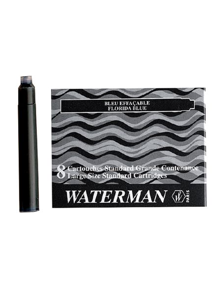 Tinta Estilografica Waterman Serenity Blue Caja De 8 Cartuchos Standard Largos