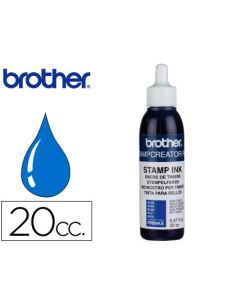 Tinta Brother Para Sellos Automaticos Color Azul Bote De 20 Cc
