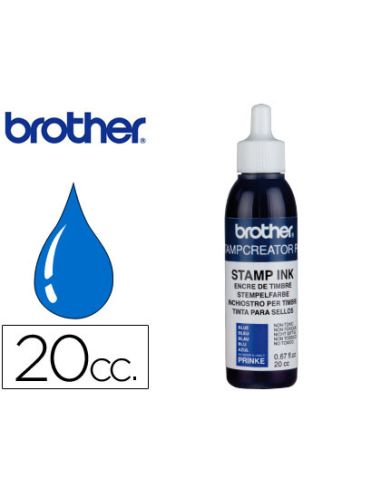Tinta Brother Para Sellos Automaticos Color Azul Bote De 20 Cc