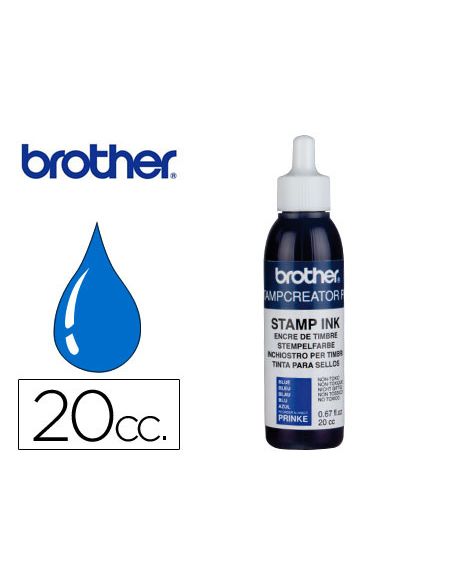 Tinta Brother Para Sellos Automaticos Color Azul Bote De 20 Cc