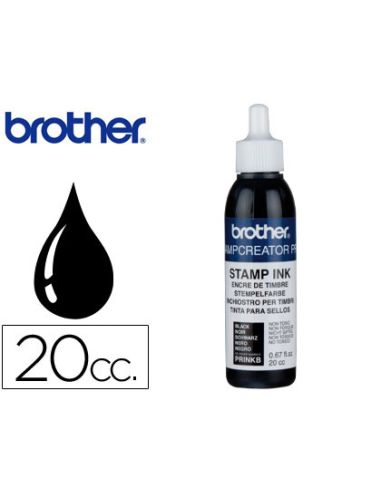 Tinta Brother Para Sellos Automaticos Color Negro Bote De 20 Cc
