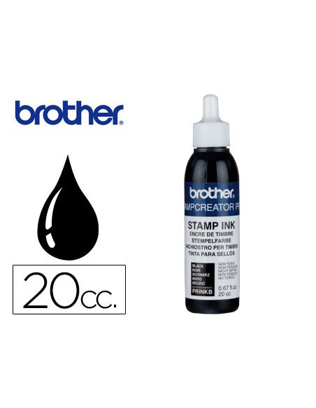 Tinta Brother Para Sellos Automaticos Color Negro Bote De 20 Cc