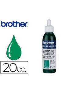 Tinta Brother Para Sellos Automaticos Color Verde Bote De 20 Cc