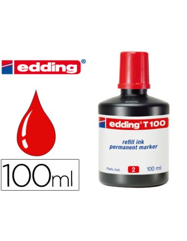 Tinta Rojo  Rotulador Edding T-100 Bote 100 Ml