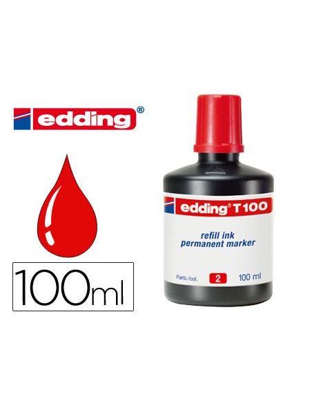 Tinta Rojo  Rotulador Edding T-100 Bote 100 Ml