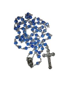 Rosario cristal copeta 8x6mm celeste
