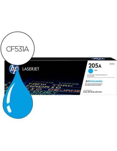 Toner Hp 205A Laserjet M154A / 154Nw / Mfp M180N / 181Fw Cian 900 Paginas