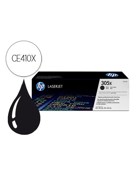 Toner Hp 305X Laserjet Pro 300/ 400 Ce410X Negro 4000 Pag