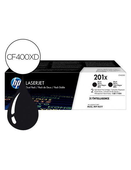 Toner Hp Laserjet 201X M252 Mfp M277 Negro Pack De 2 Unidades 2800 Paginas