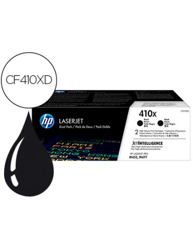 Toner Hp Laserjet Pro 410X M452 M477 Negro Pack De 2 Unidades 6500 Paginas