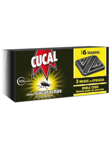 Trampa Cucal Contra Cucarachas Y Huevos Doble Cebo 3 Meses De Eficacia Pack De 6 Trampas