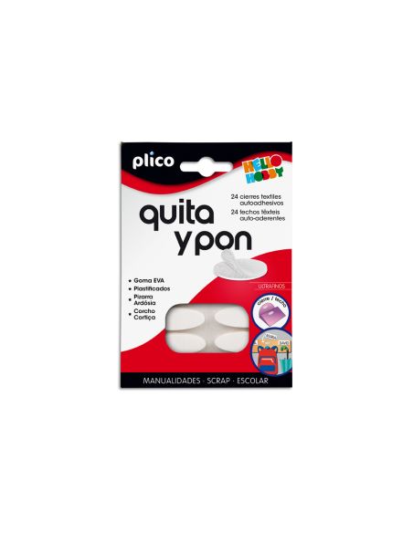 Velcro Adhesivo Ovalado Plico Quita Y Pon Blister De 24 Unidades