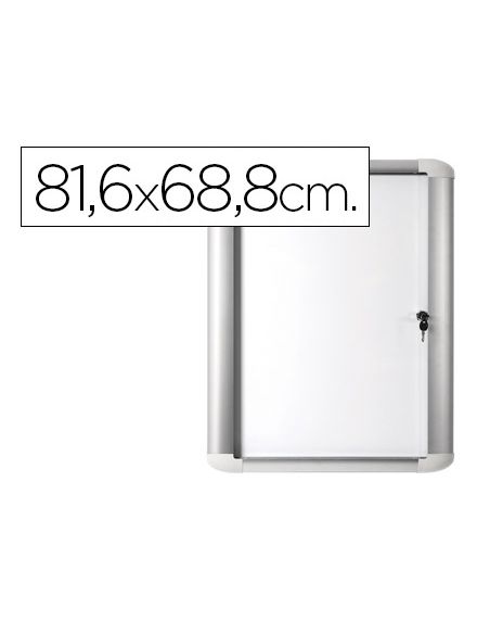 Vitrina De Anuncio Bi-Office Magnetica 816X688 Mm Para Exterior Con Marco De Aluminio Y Cerradura