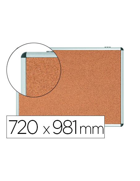 Vitrina De Anuncios Bi-Office Fondo Corcho De Interior Marco De Aluminio 720X981 Mm