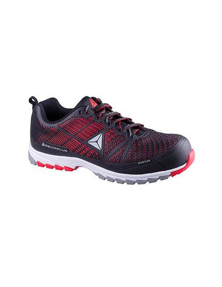Zapatos De Seguridad Deltaplus De Poliuretano Y Malla Aireada S1P Negro Y Rojo Talla 47