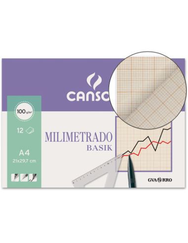 Papel Milimetrado Guarro 210X297 Mm Minipack De 12 Hojas