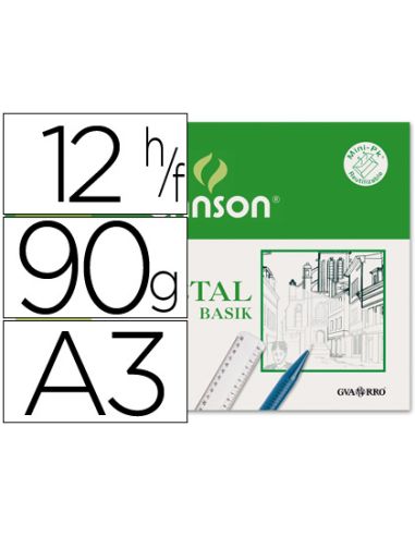 Papel Vegetal Guarro Din A3 90 Gr Minipack De 12 Hojas