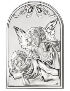 Cuadro Arco Plata 9X13 Cm Angel Con Farol 2546