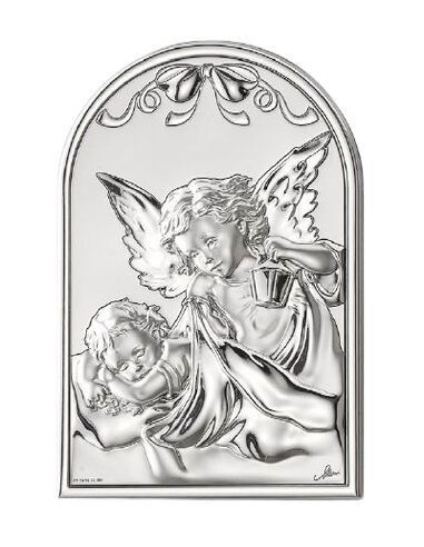 Cuadro Arco Plata 9X13 Cm Angel Con Farol 2546