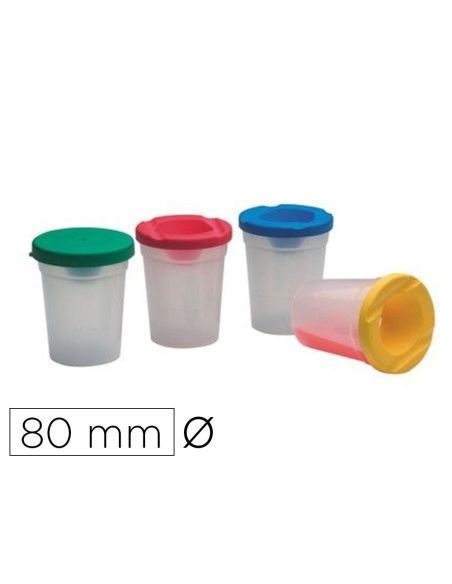Bote Faibo Mezclador De Pinturas Inderramable Con Tapa Colores Alto 95 Mm Diametro 80 Mm
