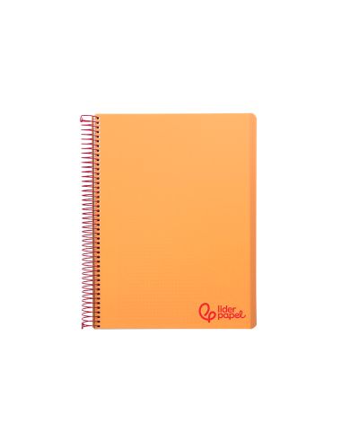 Cuaderno Espiral Liderpapel A6 Micro Wonder Tapa Plastico 120H 90 Gr Cuadro 5Mm 4 Bandas Color Naranja