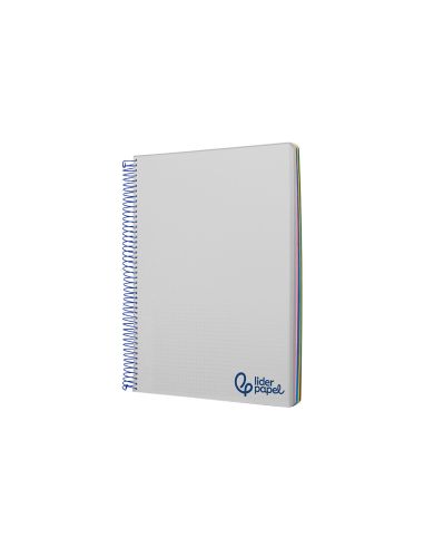 Cuaderno Espiral Liderpapel A7 Micro Wonder Tapa Plastico 100H 90Gr Cuadro 5Mm 4 Bandas Color Gris