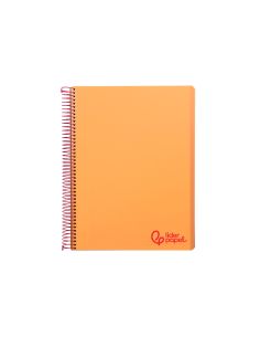 Cuaderno Espiral Liderpapel A7 Micro Wonder Tapa Plastico 100H 90Gr Cuadro 5Mm 4 Bandas Color Naranja 2