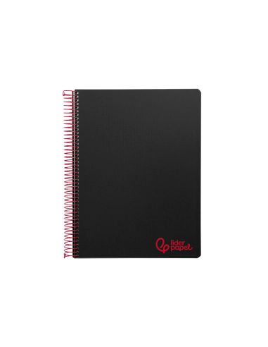 Cuaderno Espiral Liderpapel A7 Micro Wonder Tapa Plastico 100H 90Gr Cuadro 5Mm 4 Bandas Color Negro