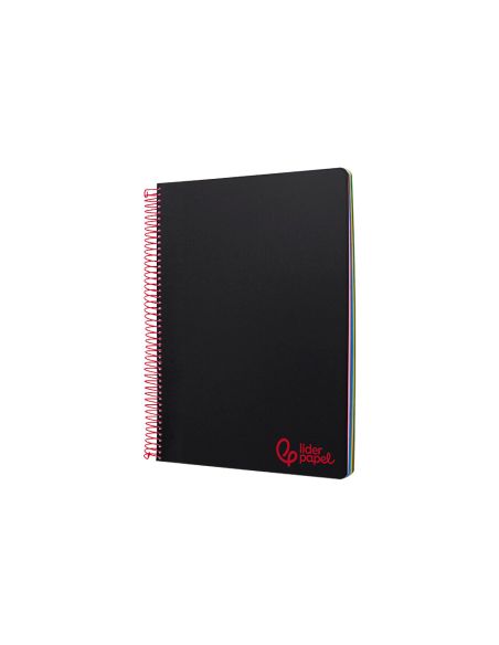 Cuaderno Espiral Liderpapel A7 Micro Wonder Tapa Plastico 100H 90Gr Cuadro 5Mm 4 Bandas Color Negro