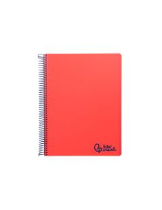 Cuaderno Espiral Liderpapel A7 Micro Wonder Tapa Plastico 100H 90Gr Cuadro 5Mm 4 Bandas Color Rojo 2
