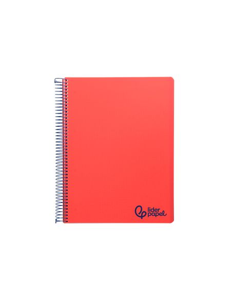 Cuaderno Espiral Liderpapel A7 Micro Wonder Tapa Plastico 100H 90Gr Cuadro 5Mm 4 Bandas Color Rojo