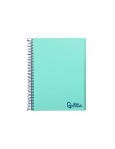 Cuaderno Espiral Liderpapel A7 Micro Wonder Tapa Plastico 100H 90Gr Cuadro 5Mm 4 Bandas Color Verde Pastel Turquesa 2