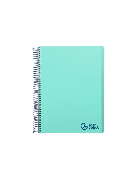 Cuaderno Espiral Liderpapel A7 Micro Wonder Tapa Plastico 100H 90Gr Cuadro 5Mm 4 Bandas Color Verde Pastel Turquesa