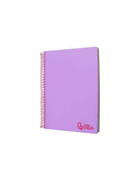 Cuaderno Espiral Liderpapel A7 Micro Wonder Tapa Plastico 100H 90Gr Cuadro 5Mm 4 Bandas Color Violeta