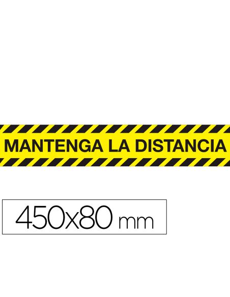 Cinta Adhesiva De Señalizacion Mantenga La Distancia De Seguridad Pvc 165 Mc 450X80 Mm