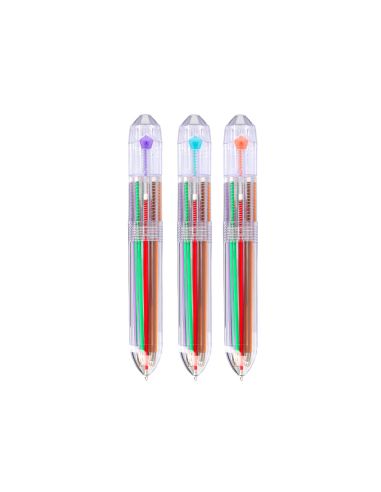 Boligrafo Liderpapel 10 En 1 Cuerpo Transparente 10 Colores 1 Mm Retractil