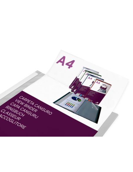 Carpeta Liderpapel 10 Fundas Canguro Pp Din A4 Transparenteportada Y Lomo Personalizable