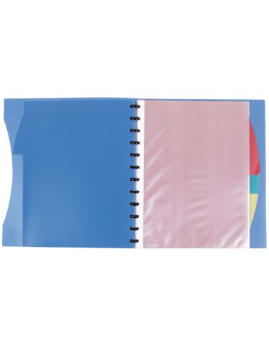 Carpeta Liderpapel A4 Con 40 Fundas Intercambiables 5 Sep Sobre Y Gomilla Portada Y Lomo Personalizable Azul